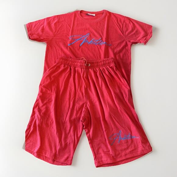 Ambition Red Shirt And Shorts Large For Men Or Women {82} - Picture 1 of 14